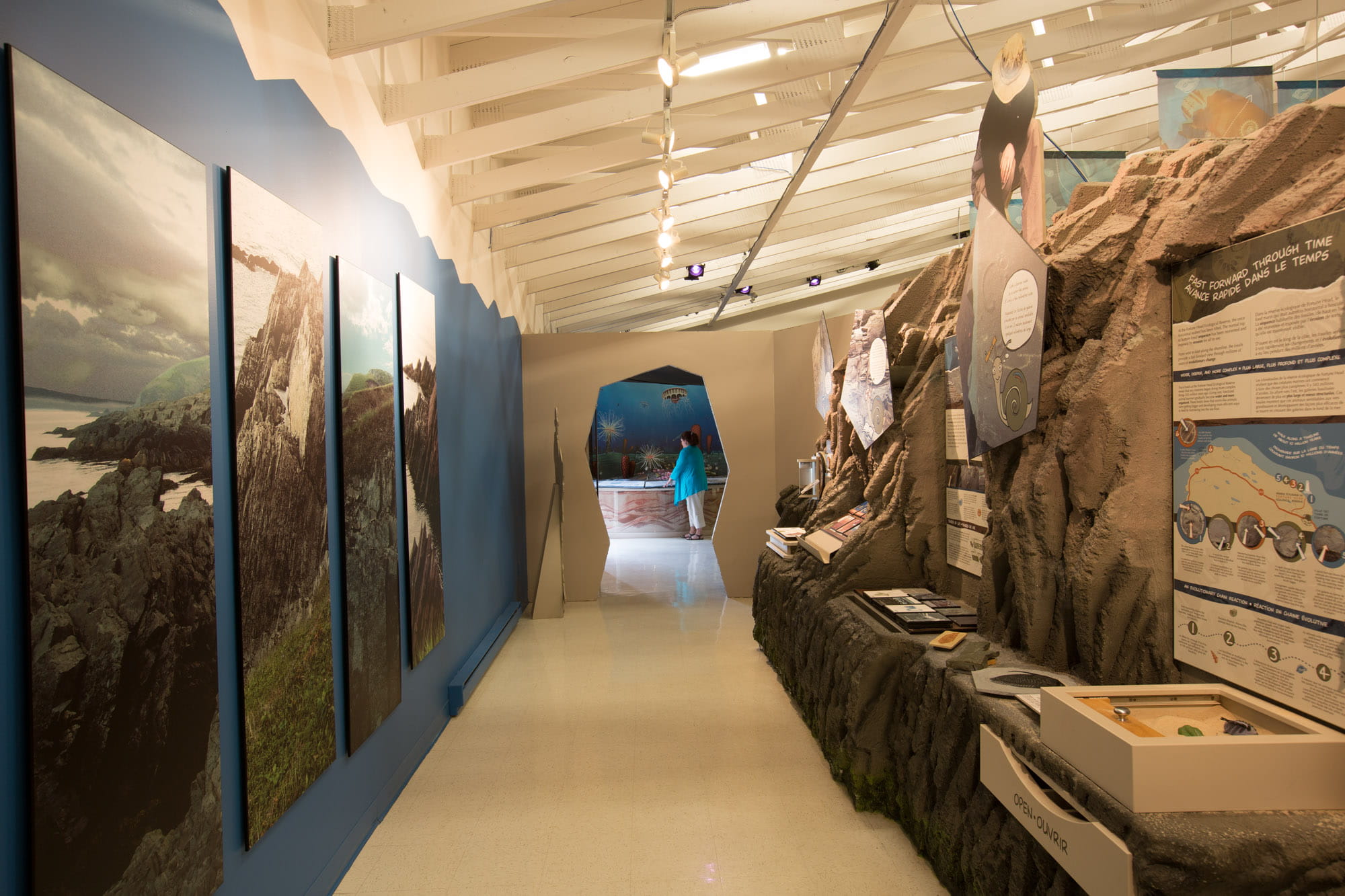 Inside the Fortune Head Geology Centre, Fortune