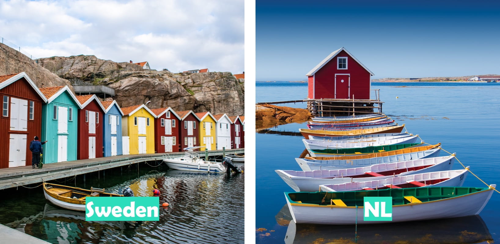 Sweden (West Sweden pictured) vs Newfoundland & Labrador (Joe Batt’s Arm, Fogo Island pictured)